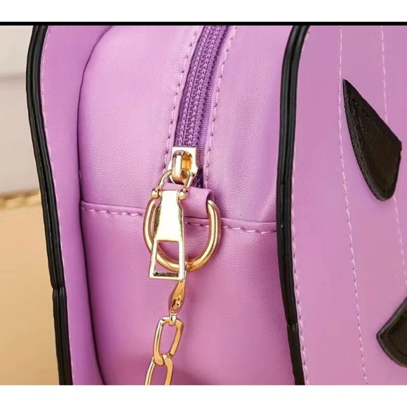 Halloween Pumpkin Crossbody Bag - Purple and Black - Picture 4 of 4